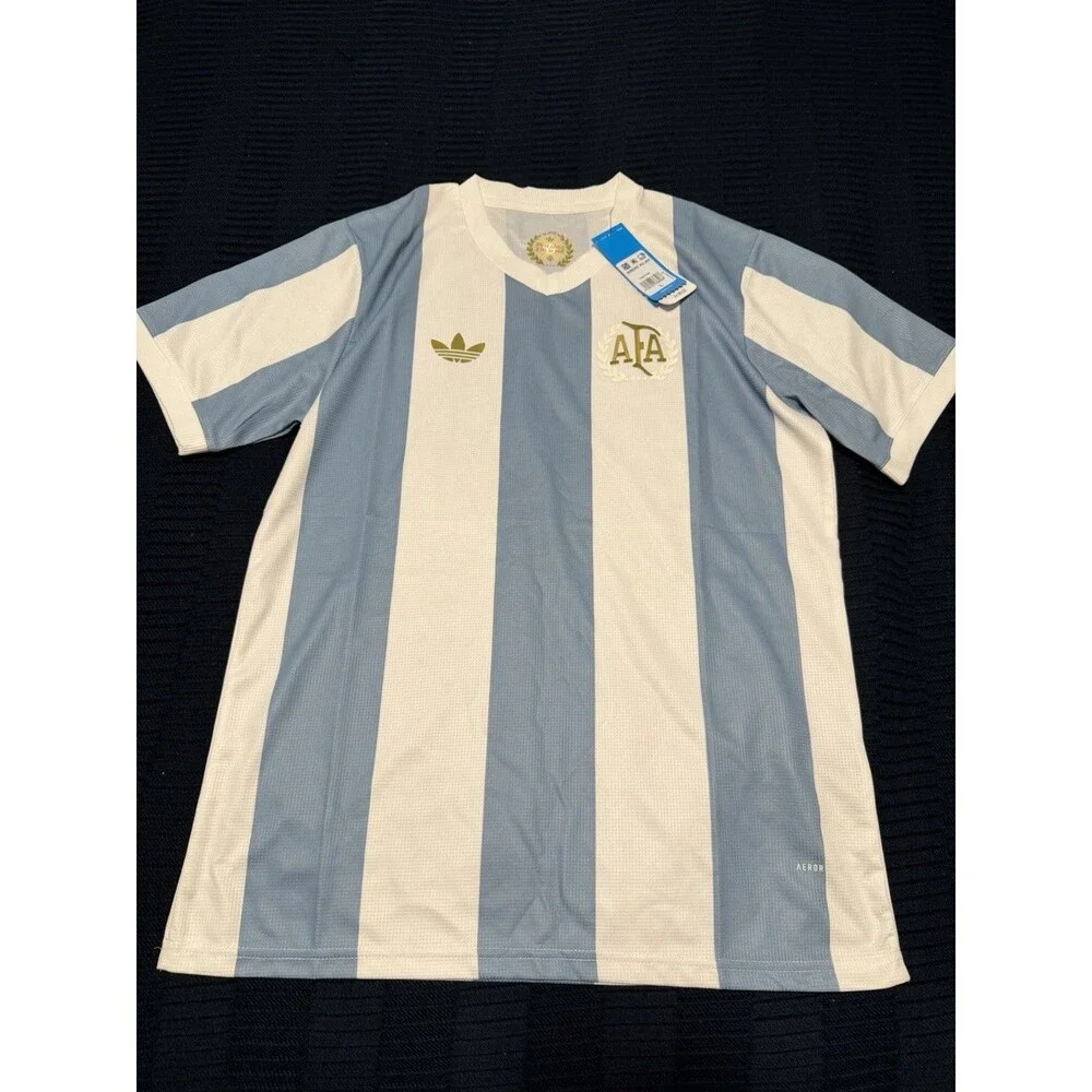 light blue and white adidas Argentina Anniversary Jersey, Size L